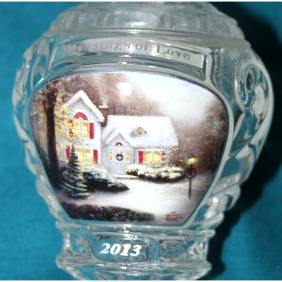 2013 Thomas Kinkade Crystal Christmas Ornament Blessings of Love Holiday Decor - Picture 2 of 5